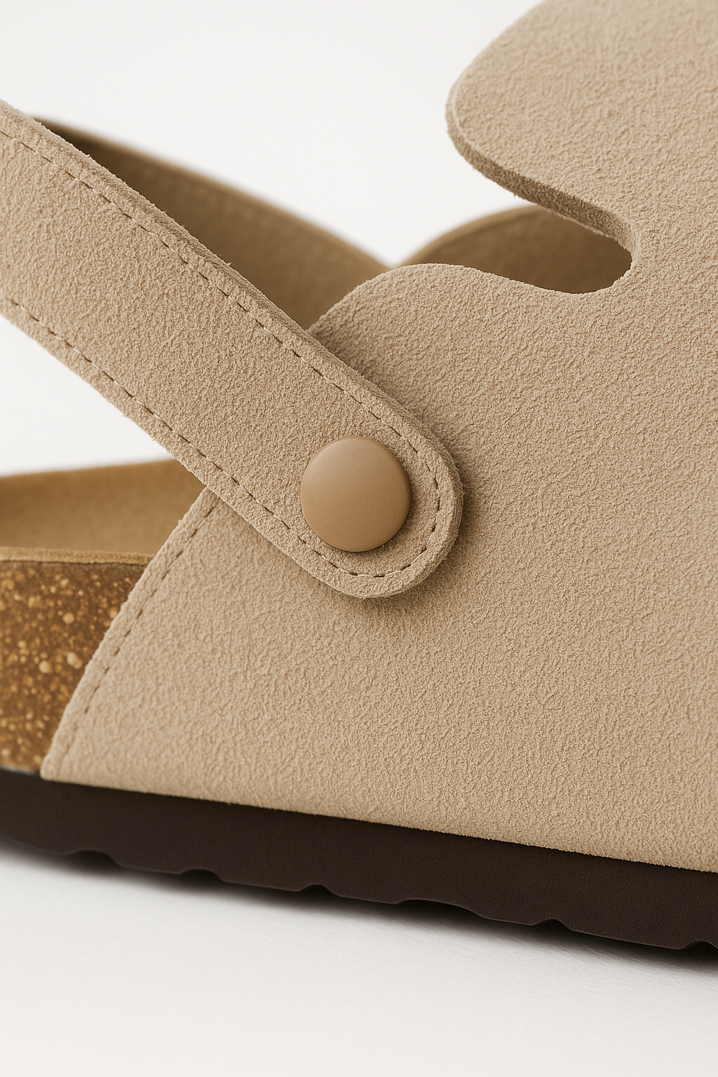 Suede Clogs with Cork Footbed