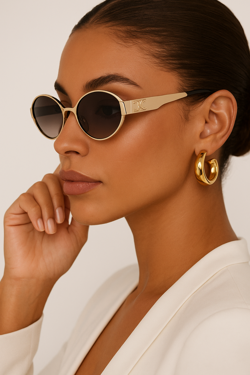 Oval Cat-Eye Sunglasses