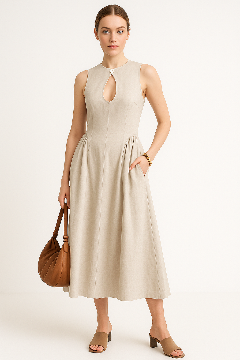 Cotton-Linen Maxi Dress