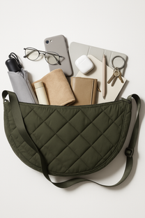 Round Shoulder Quilted Bag