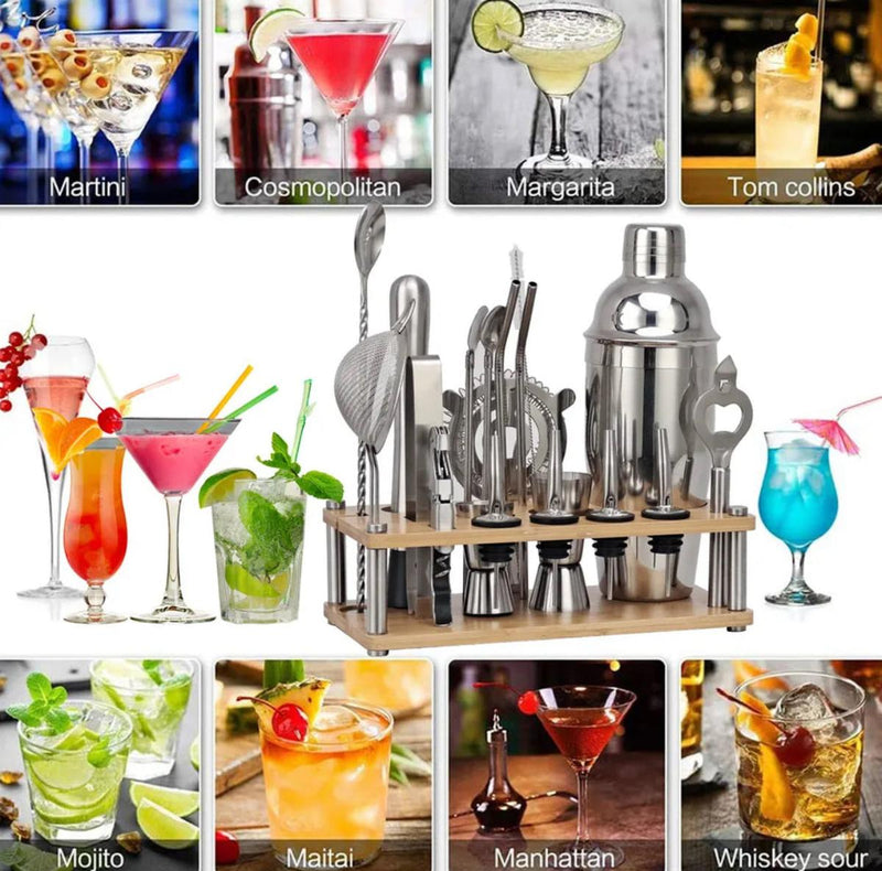 23-Piece Professional Bartender Cocktail Shaker Set