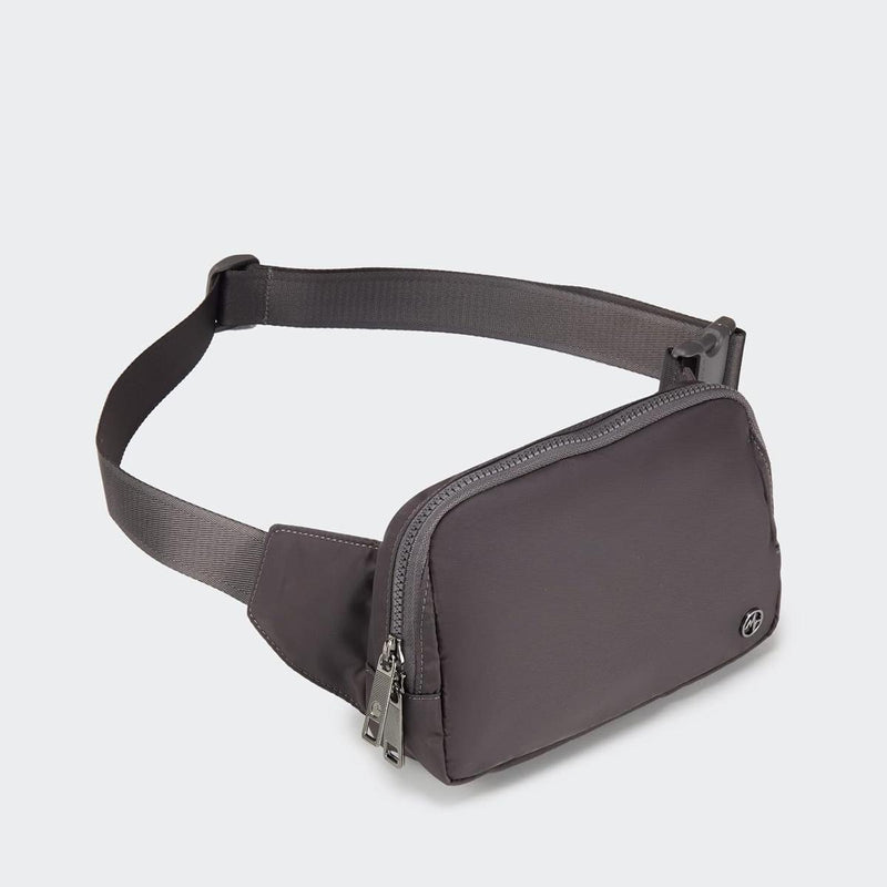 2L Nylon Belt Bag With Adjustable Strap And Two Zippered Compartments