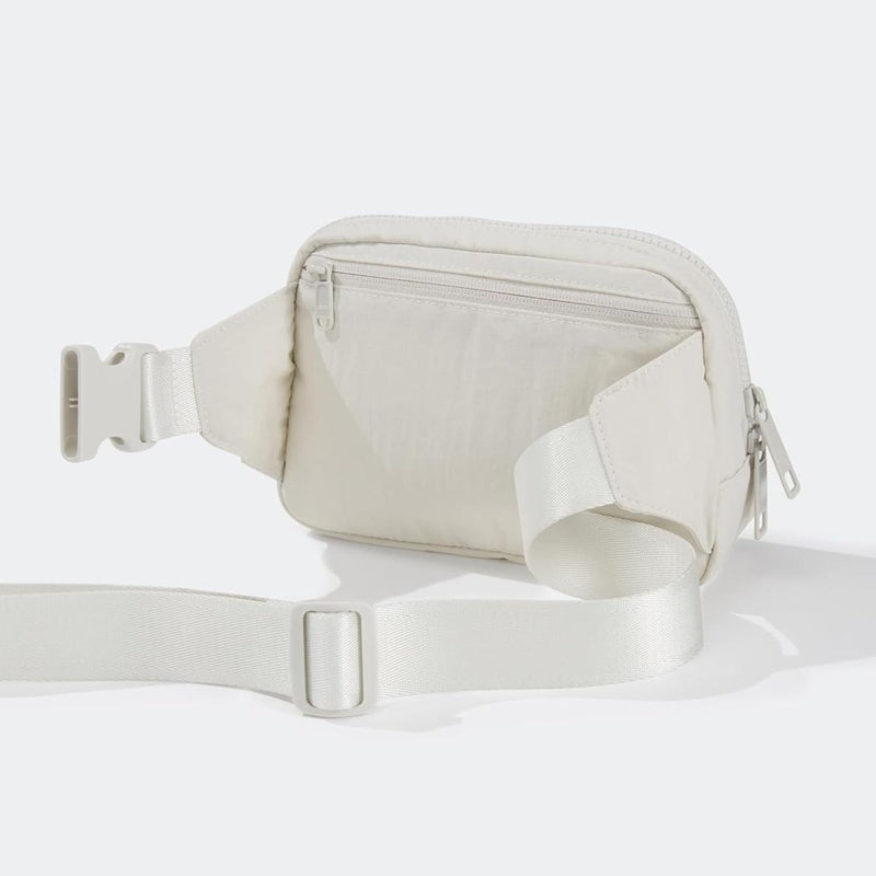 2L Nylon Belt Bag With Adjustable Strap And Two Zippered Compartments