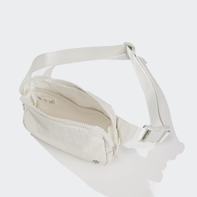 2L Nylon Belt Bag With Adjustable Strap And Two Zippered Compartments
