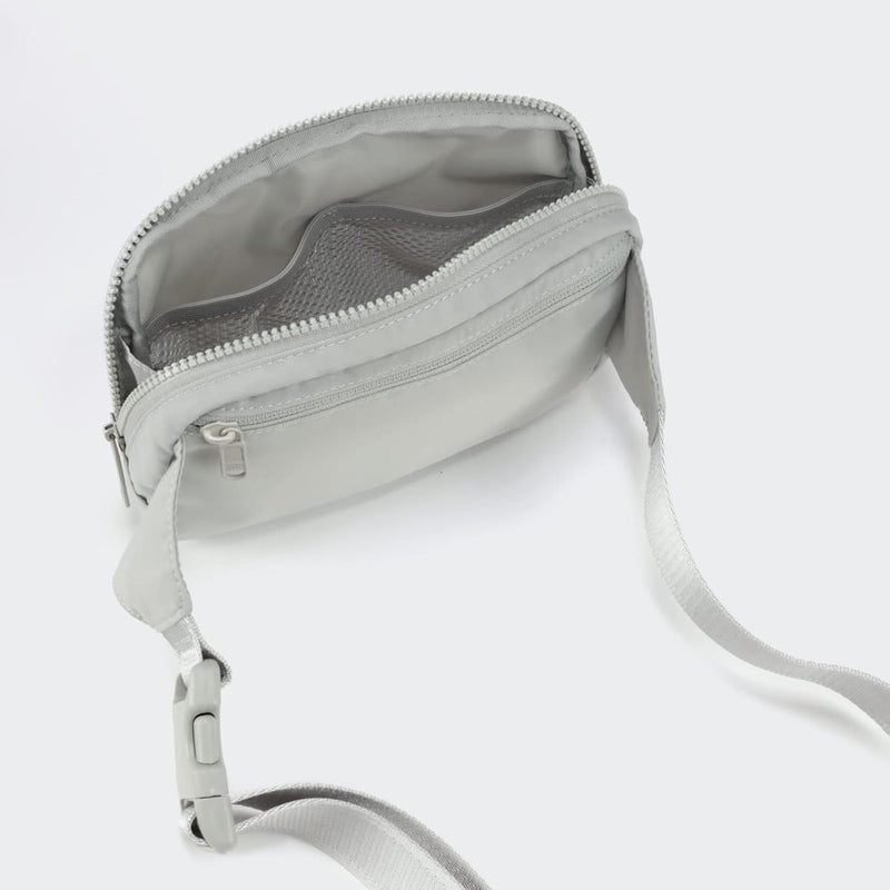 2L Nylon Belt Bag With Adjustable Strap And Two Zippered Compartments