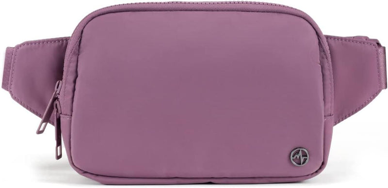 2L Nylon Belt Bag With Adjustable Strap And Two Zippered Compartments