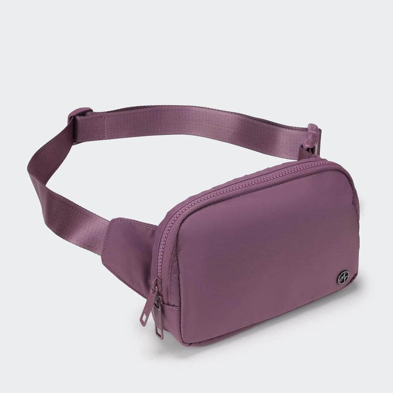 2L Nylon Belt Bag With Adjustable Strap And Two Zippered Compartments