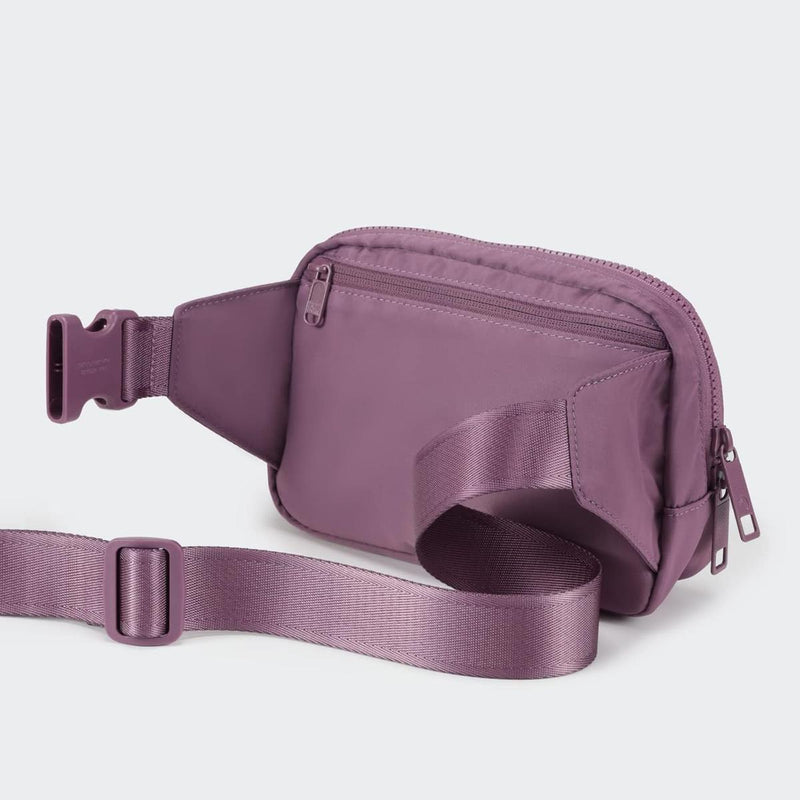 2L Nylon Belt Bag With Adjustable Strap And Two Zippered Compartments