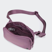 2L Nylon Belt Bag With Adjustable Strap And Two Zippered Compartments