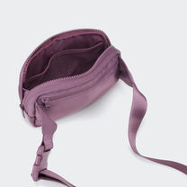 2L Nylon Belt Bag With Adjustable Strap And Two Zippered Compartments