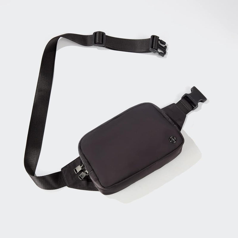 2L Nylon Belt Bag With Adjustable Strap And Two Zippered Compartments