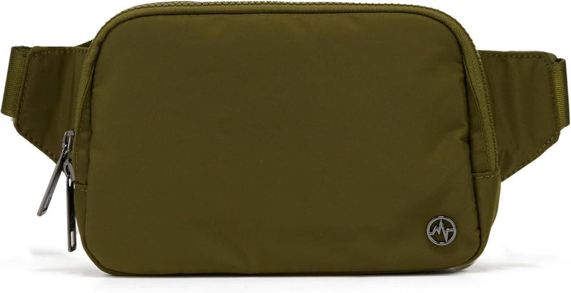 2L Nylon Belt Bag With Adjustable Strap And Two Zippered Compartments
