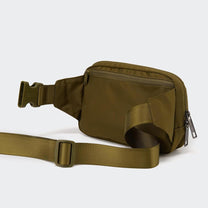 2L Nylon Belt Bag With Adjustable Strap And Two Zippered Compartments