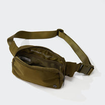 2L Nylon Belt Bag With Adjustable Strap And Two Zippered Compartments