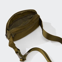 2L Nylon Belt Bag With Adjustable Strap And Two Zippered Compartments