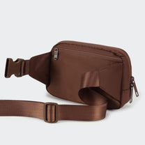 2L Nylon Belt Bag With Adjustable Strap And Two Zippered Compartments