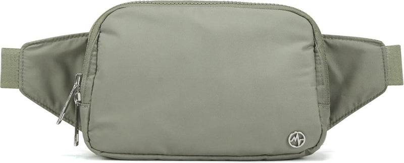2L Nylon Belt Bag With Adjustable Strap And Two Zippered Compartments