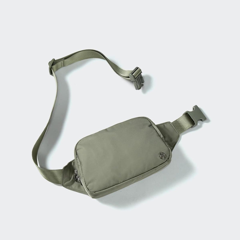 2L Nylon Belt Bag With Adjustable Strap And Two Zippered Compartments