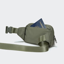 2L Nylon Belt Bag With Adjustable Strap And Two Zippered Compartments
