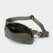 2L Nylon Belt Bag With Adjustable Strap And Two Zippered Compartments