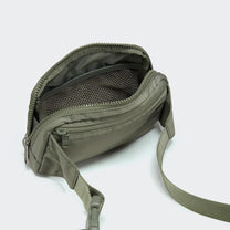 2L Nylon Belt Bag With Adjustable Strap And Two Zippered Compartments