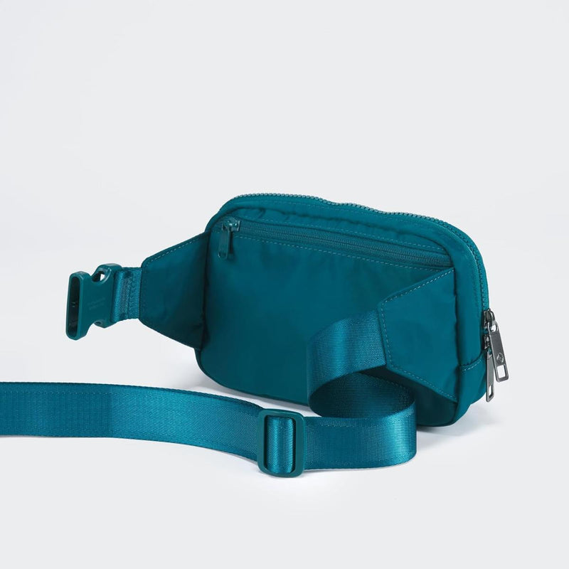 2L Nylon Belt Bag With Adjustable Strap And Two Zippered Compartments