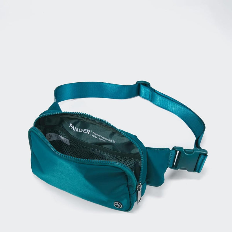 2L Nylon Belt Bag With Adjustable Strap And Two Zippered Compartments
