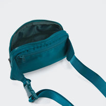 2L Nylon Belt Bag With Adjustable Strap And Two Zippered Compartments