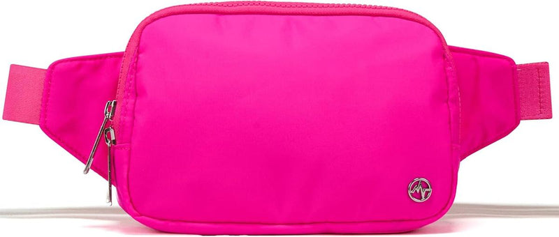 2L Nylon Belt Bag With Adjustable Strap And Two Zippered Compartments