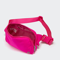 2L Nylon Belt Bag With Adjustable Strap And Two Zippered Compartments