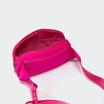 2L Nylon Belt Bag With Adjustable Strap And Two Zippered Compartments