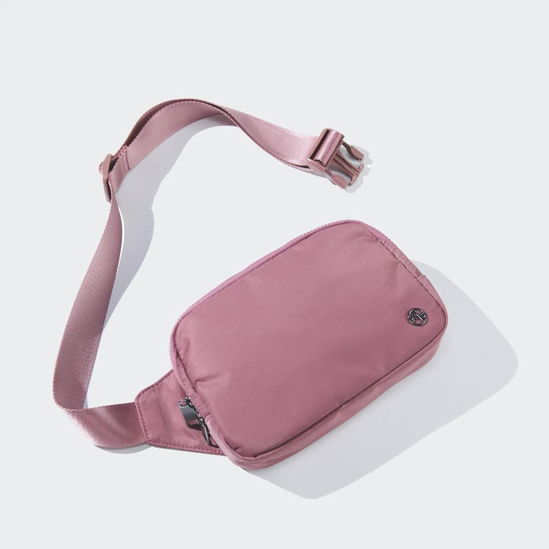 2L Nylon Belt Bag With Adjustable Strap And Two Zippered Compartments