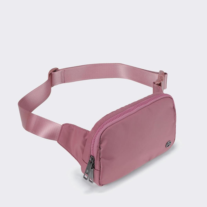 2L Nylon Belt Bag With Adjustable Strap And Two Zippered Compartments