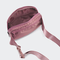 2L Nylon Belt Bag With Adjustable Strap And Two Zippered Compartments