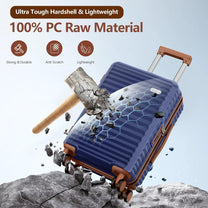 3-Piece Expandable Polycarbonate Luggage Set with Spinner Wheels