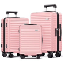 3-Piece Expandable Polycarbonate Luggage Set with Spinner Wheels