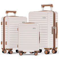 3-Piece Expandable Polycarbonate Luggage Set with Spinner Wheels