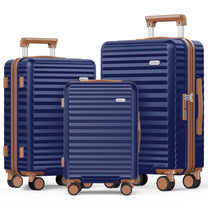 3-Piece Expandable Polycarbonate Luggage Set with Spinner Wheels