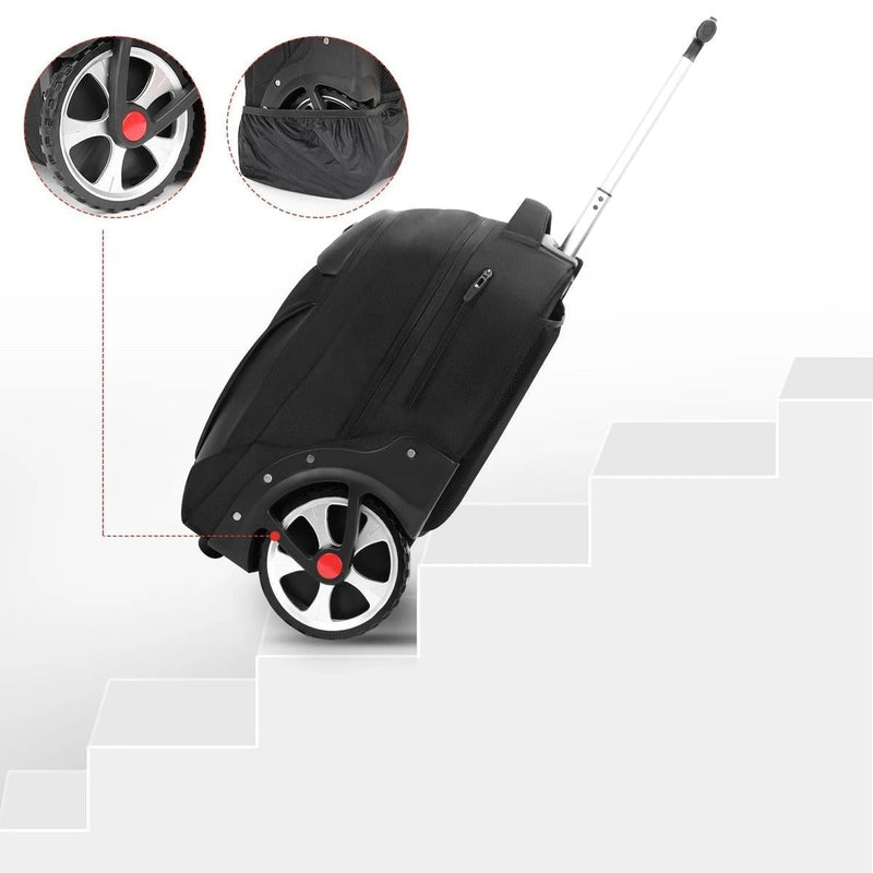 3-in-1 Laptop Backpack Trolley Suitcase With Padded Compartment