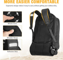 30L Rolling Backpack For Laptops With 4 Spinner Wheels And Water-Resistant Design
