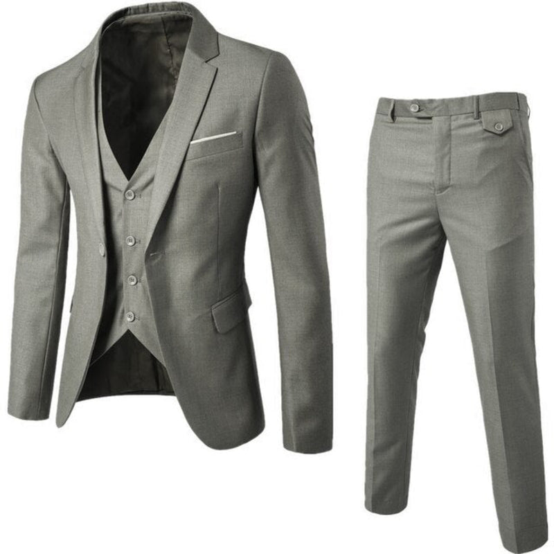 Men&#39;s Slim-Fit Suit with Blazer and Trousers