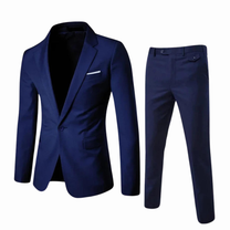 Men&#39;s Slim-Fit Suit with Blazer and Trousers
