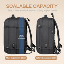 40L Expandable Waterproof Travel Backpack With USB Port And 17” Laptop Compartment - Buy One Get One Free