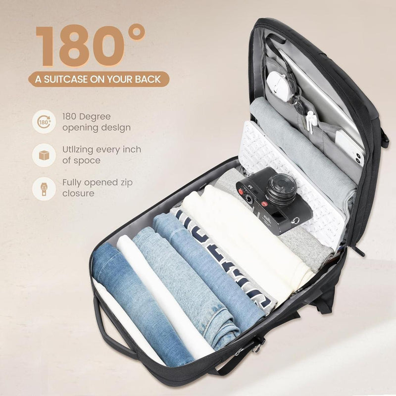 40L Expandable Waterproof Travel Backpack With USB Port And 17” Laptop Compartment - Buy One Get One Free