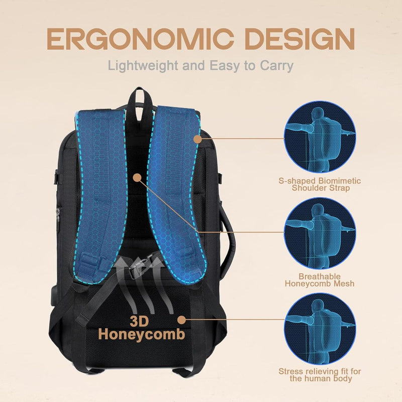 40L Expandable Waterproof Travel Backpack With USB Port And 17” Laptop Compartment - Buy One Get One Free