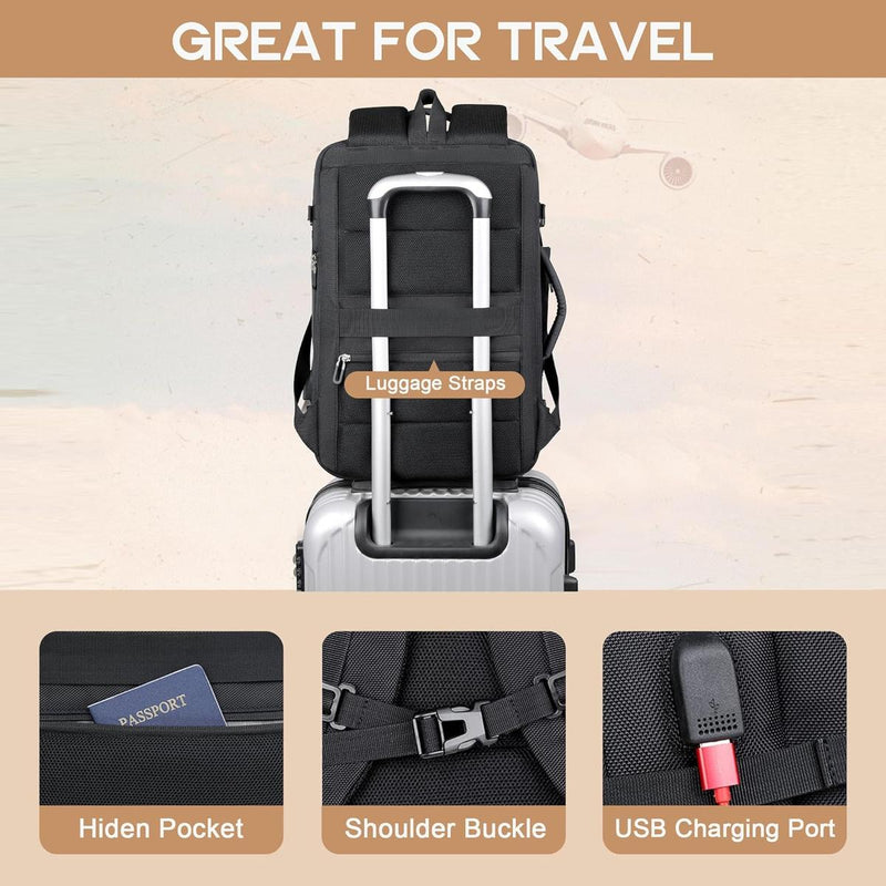 40L Expandable Waterproof Travel Backpack With USB Port And 17” Laptop Compartment - Buy One Get One Free