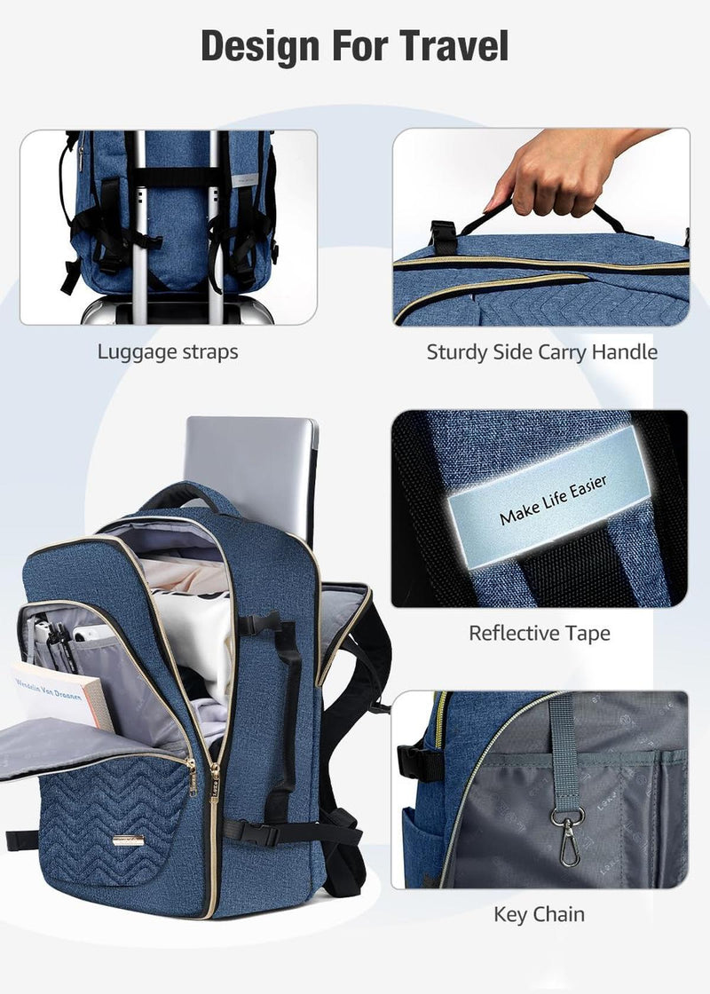40L Travel Backpack With 6 Packing Cubes And Laptop Compartment