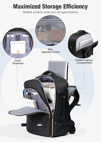 40L Travel Backpack With 6 Packing Cubes And Laptop Compartment