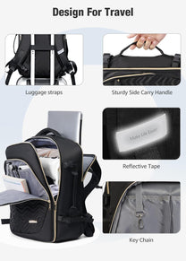40L Travel Backpack With 6 Packing Cubes And Laptop Compartment