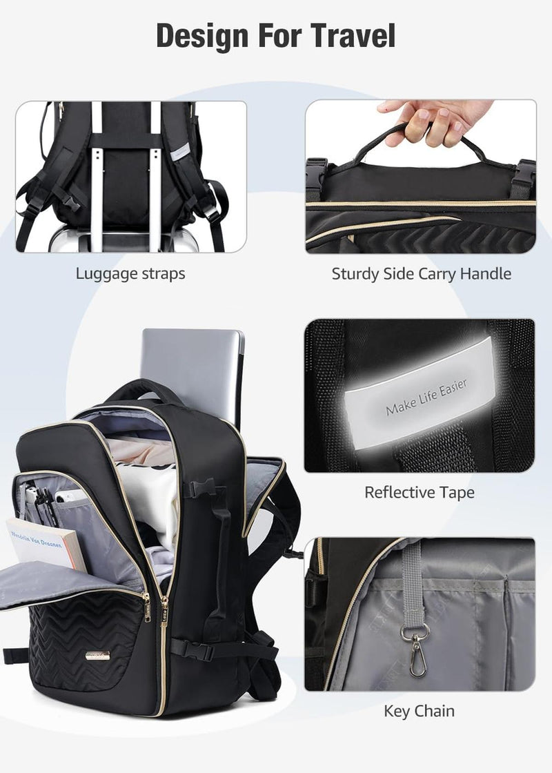 40L Travel Backpack With 6 Packing Cubes And Laptop Compartment